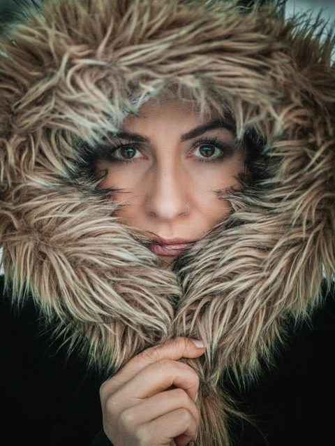 Cotton Parka with Faux fur hood